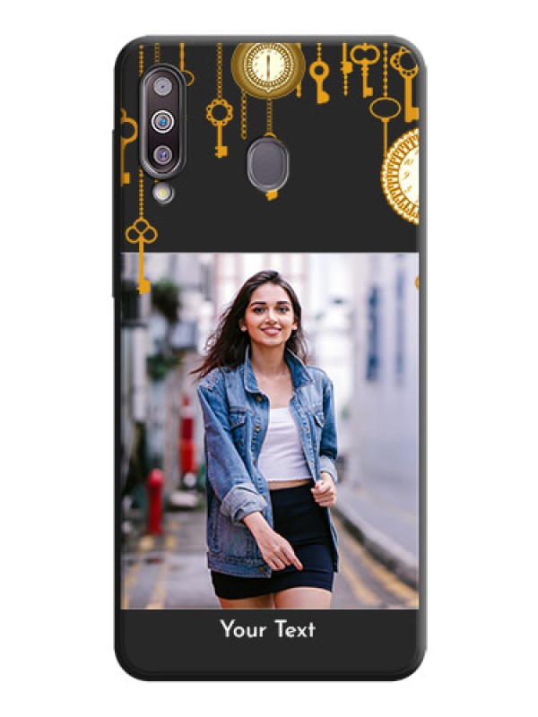 Custom Decorative Design with Text on Space Black Custom Soft Matte Back Cover - Galaxy M30