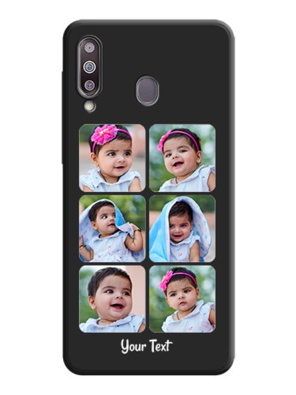 Custom Floral Art with 6 Image Holder - Photo on Space Black Soft Matte Mobile Case - Galaxy M30