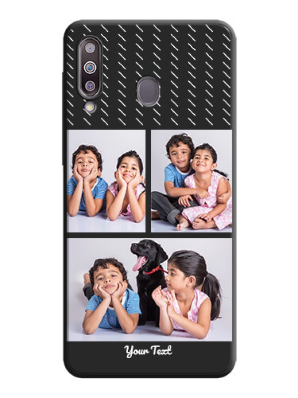Custom Cross Dotted Pattern with 2 Image Holder  on Personalised Space Black Soft Matte Cases - Galaxy M30