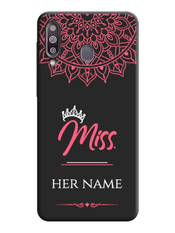 Custom Mrs Name with Floral Design on Space Black Personalized Soft Matte Phone Covers - Galaxy M30