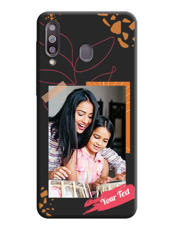 Custom Orange Photo Frame on Space Black Custom Soft Matte Phone Back Cover - Galaxy M30