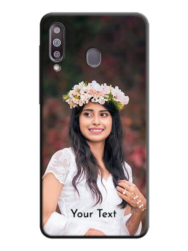 Custom Full Single Pic Upload With Text On Space Black Personalized Soft Matte Phone Covers -Samsung Galaxy M30