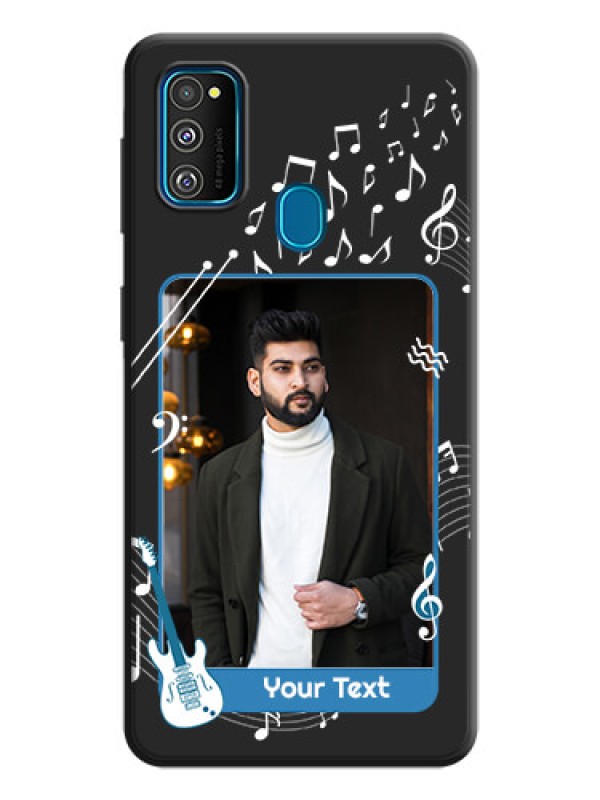 Custom Musical Theme Design with Text - Photo on Space Black Soft Matte Mobile Case - Galaxy M30S