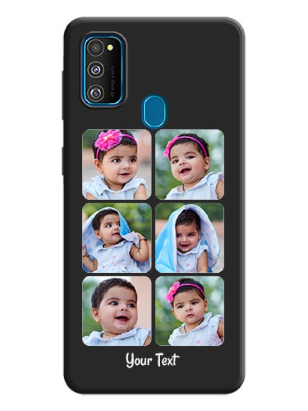 Custom Floral Art with 6 Image Holder - Photo on Space Black Soft Matte Mobile Case - Galaxy M30S