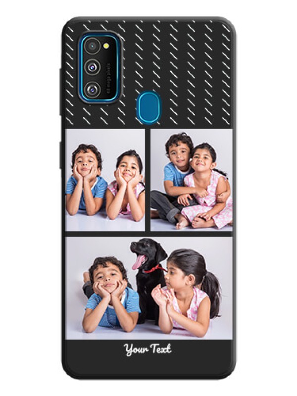 Custom Cross Dotted Pattern with 2 Image Holder  on Personalised Space Black Soft Matte Cases - Galaxy M30S