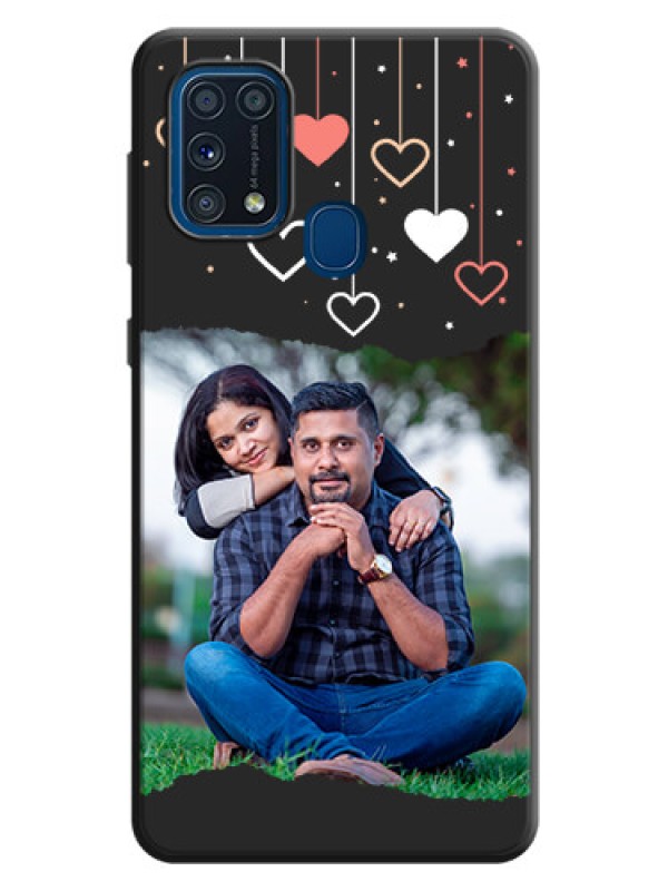 Custom Love Hangings with Splash Wave Picture on Space Black Custom Soft Matte Phone Back Cover - Galaxy M31 Prime Edfition