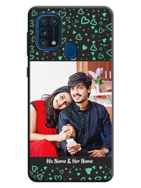 Custom Sea Green Indefinite Love Pattern on Photo on Space Black Soft Matte Mobile Cover - Galaxy M31 Prime Edfition