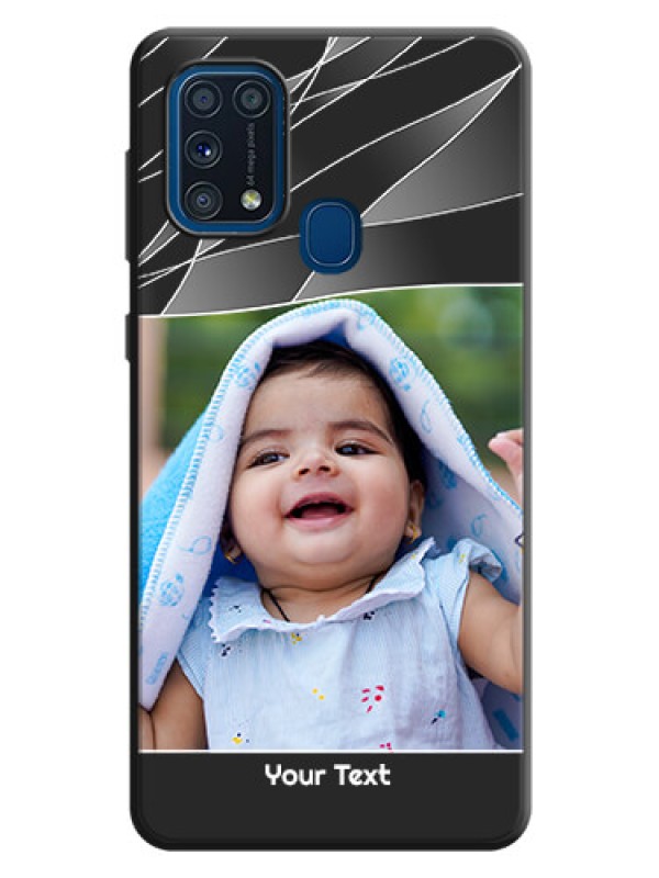 Custom Mixed Wave Lines on Photo on Space Black Soft Matte Mobile Cover - Galaxy M31 Prime Edfition
