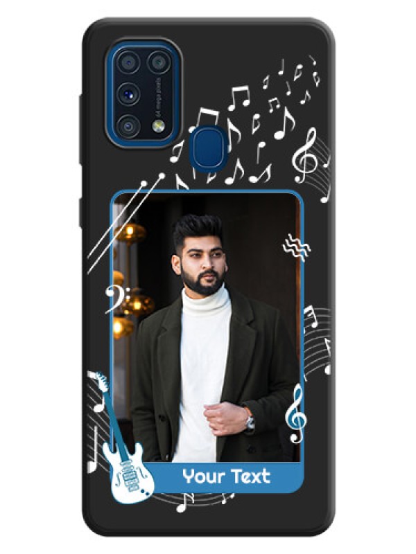 Custom Musical Theme Design with Text - Photo on Space Black Soft Matte Mobile Case - Galaxy M31