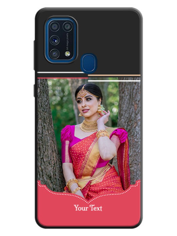Custom Classic Plain Design with Name - Photo on Space Black Soft Matte Phone Cover - Galaxy M31