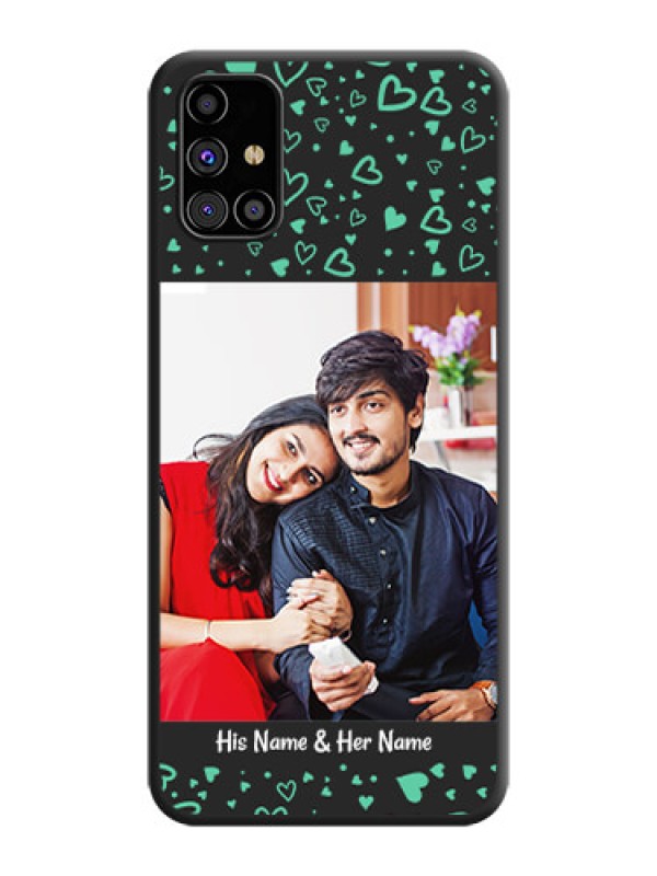 Custom Sea Green Indefinite Love Pattern - Photo on Space Black Soft Matte Mobile Cover - Galaxy M31s