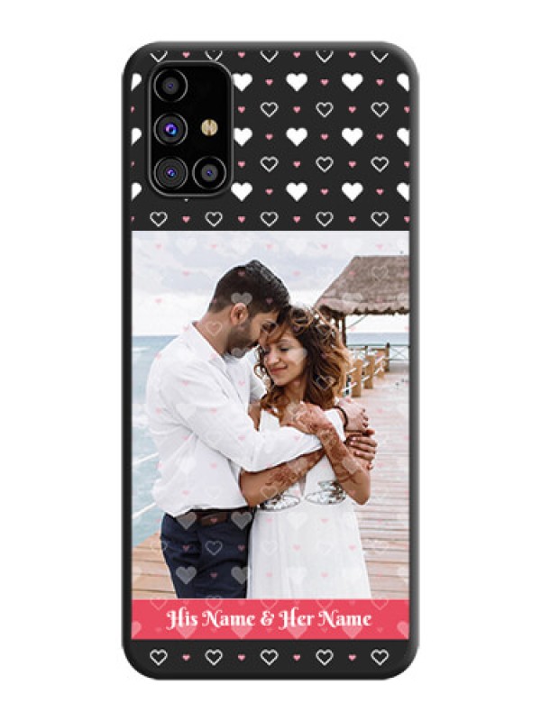 Custom White Color Love Symbols with Text Design - Photo on Space Black Soft Matte Phone Cover - Galaxy M31s
