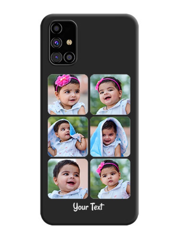 Custom Floral Art with 6 Image Holder - Photo on Space Black Soft Matte Mobile Case - Galaxy M31s