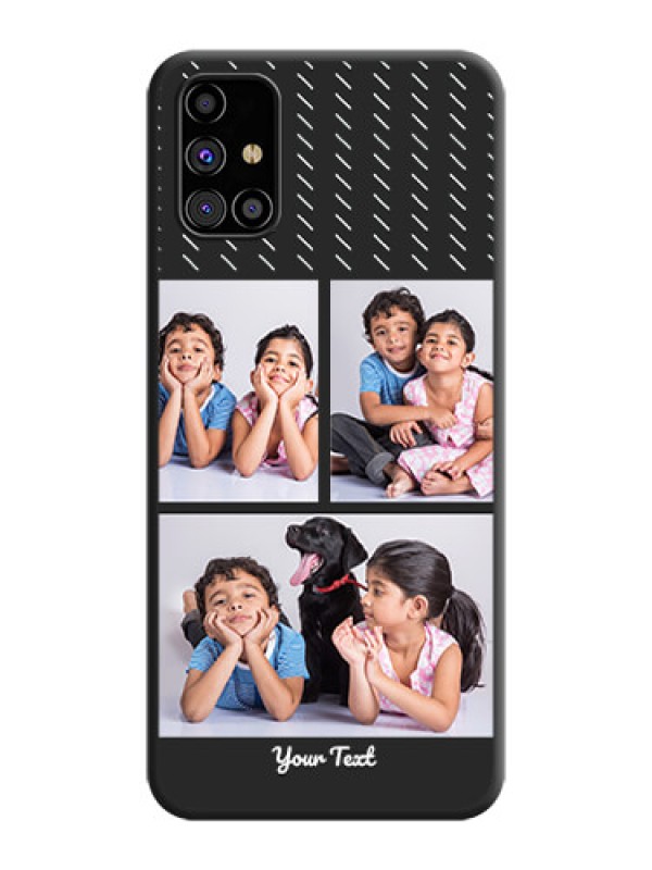 Custom Cross Dotted Pattern with 2 Image Holder  on Personalised Space Black Soft Matte Cases - Galaxy M31s