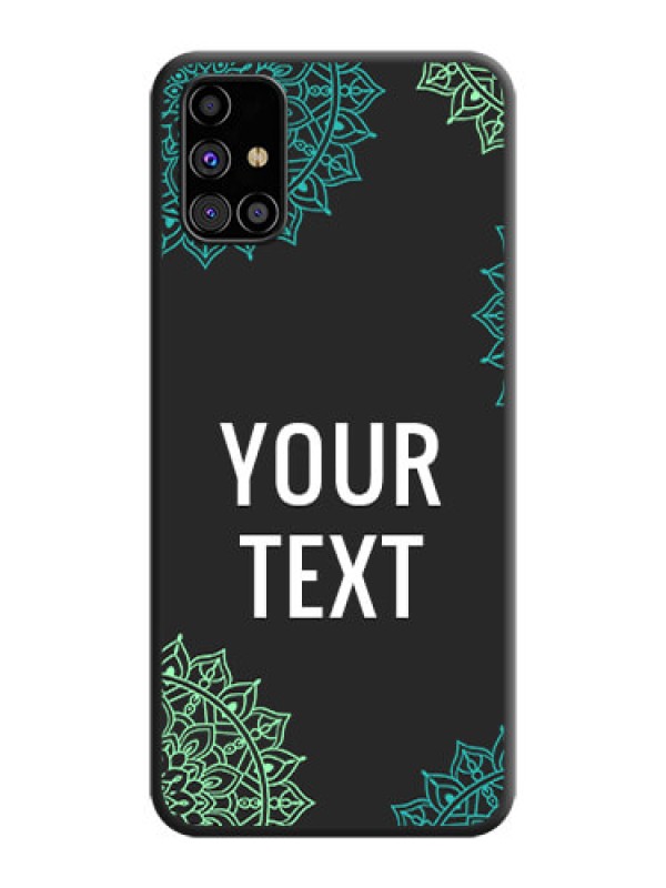 Custom Your Name with Floral Design on Space Black Custom Soft Matte Back Cover - Galaxy M31s