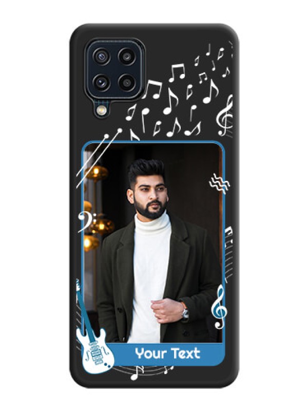 Custom Musical Theme Design with Text on Photo on Space Black Soft Matte Mobile Case - Galaxy M32 4G Prime Edition
