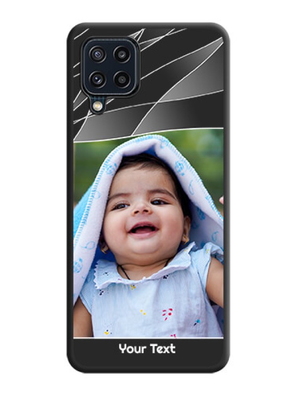 Custom Mixed Wave Lines on Photo on Space Black Soft Matte Mobile Cover - Galaxy M32 4G Prime Edition