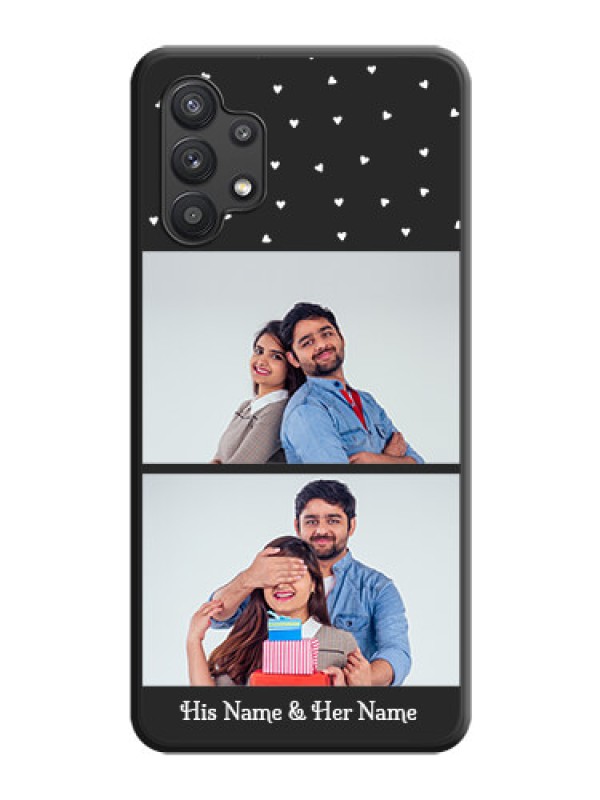 Custom Miniature Love Symbols with Name on Space Black Custom Soft Matte Back Cover - Galaxy M32 5G