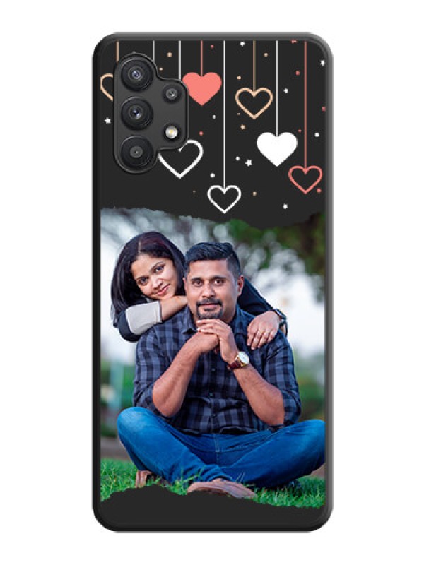 Custom Love Hangings with Splash Wave Picture on Space Black Custom Soft Matte Phone Back Cover - Galaxy M32 5G