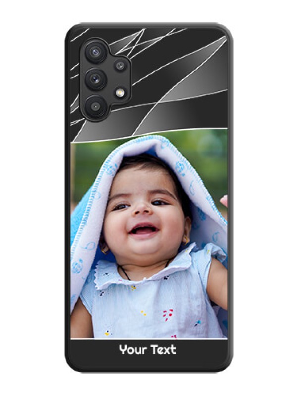 Custom Mixed Wave Lines on Photo on Space Black Soft Matte Mobile Cover - Galaxy M32 5G