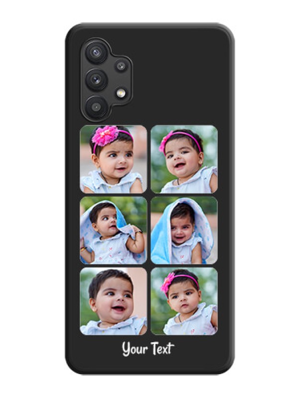 Custom Floral Art with 6 Image Holder on Photo on Space Black Soft Matte Mobile Case - Galaxy M32 5G