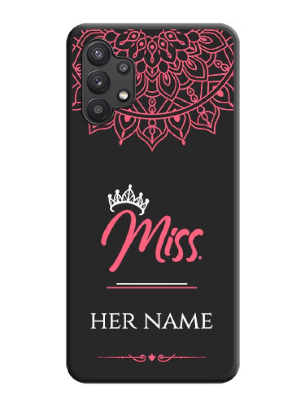 Custom Mrs Name with Floral Design on Space Black Personalized Soft Matte Phone Covers - Galaxy M32 5G