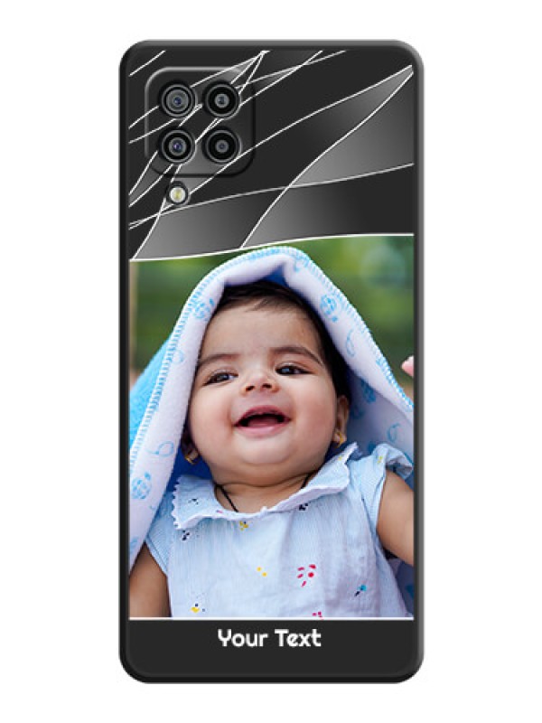 Custom Mixed Wave Lines on Photo on Space Black Soft Matte Mobile Cover - Galaxy M32