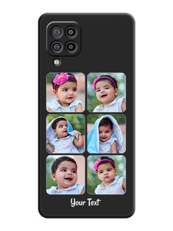 Custom Floral Art with 6 Image Holder on Photo on Space Black Soft Matte Mobile Case - Galaxy M32