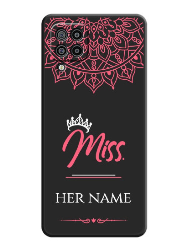 Custom Mrs Name with Floral Design on Space Black Personalized Soft Matte Phone Covers - Galaxy M32