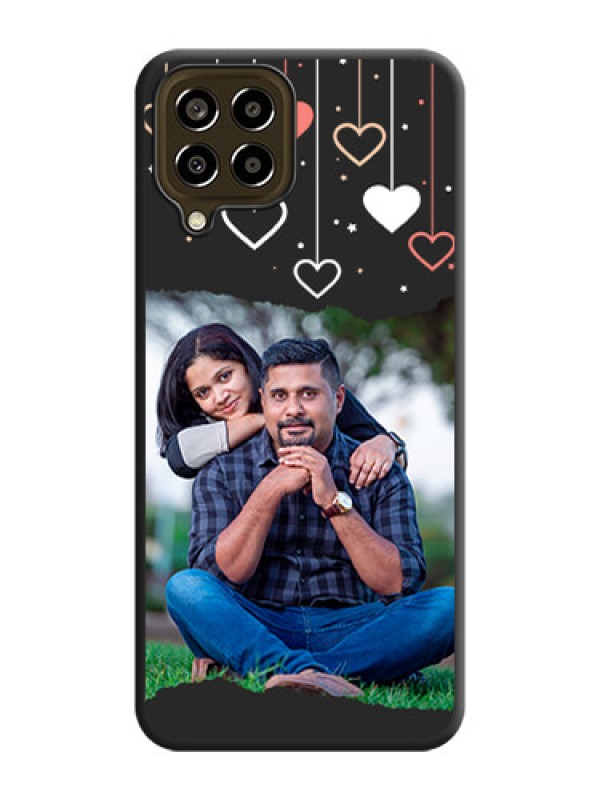 Custom Love Hangings with Splash Wave Picture on Space Black Custom Soft Matte Phone Back Cover - Galaxy M33 5G