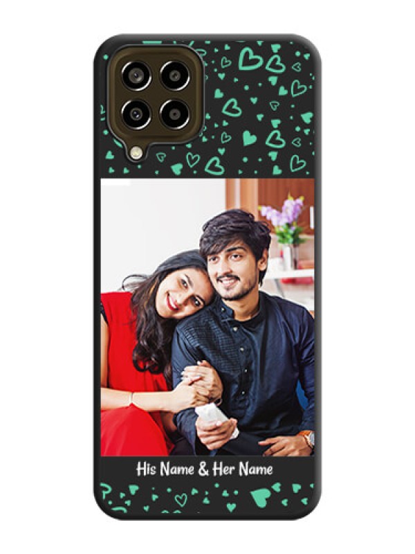 Custom Sea Green Indefinite Love Pattern on Photo on Space Black Soft Matte Mobile Cover - Galaxy M33 5G