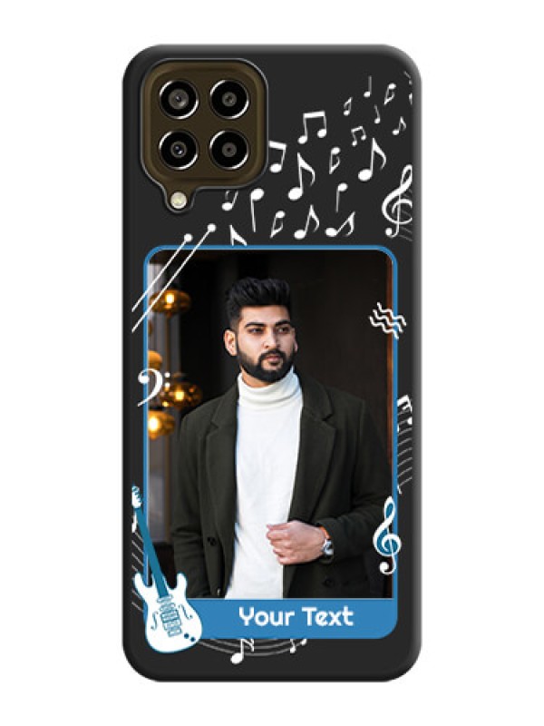 Custom Musical Theme Design with Text on Photo on Space Black Soft Matte Mobile Case - Galaxy M33 5G
