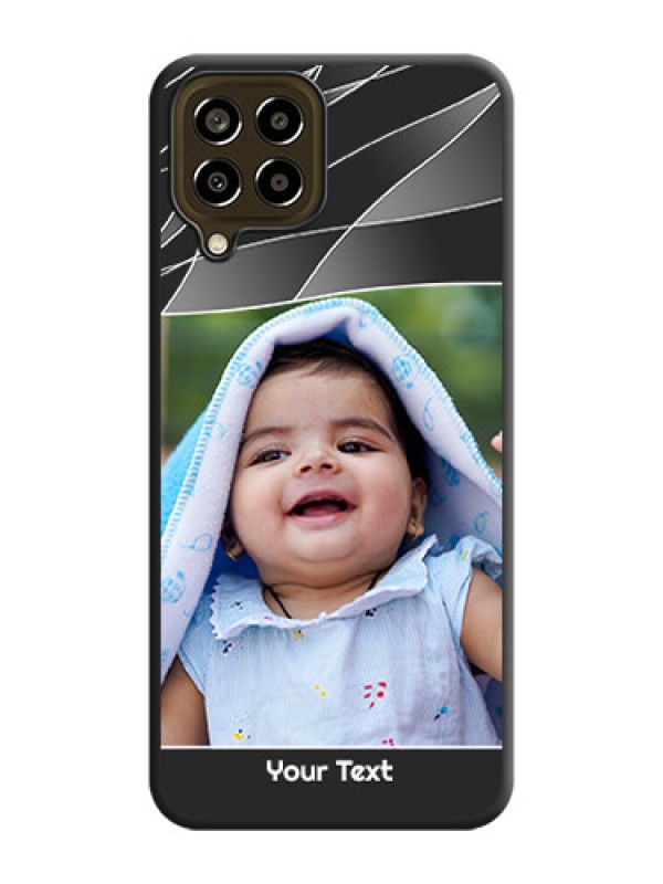 Custom Mixed Wave Lines on Photo on Space Black Soft Matte Mobile Cover - Galaxy M33 5G