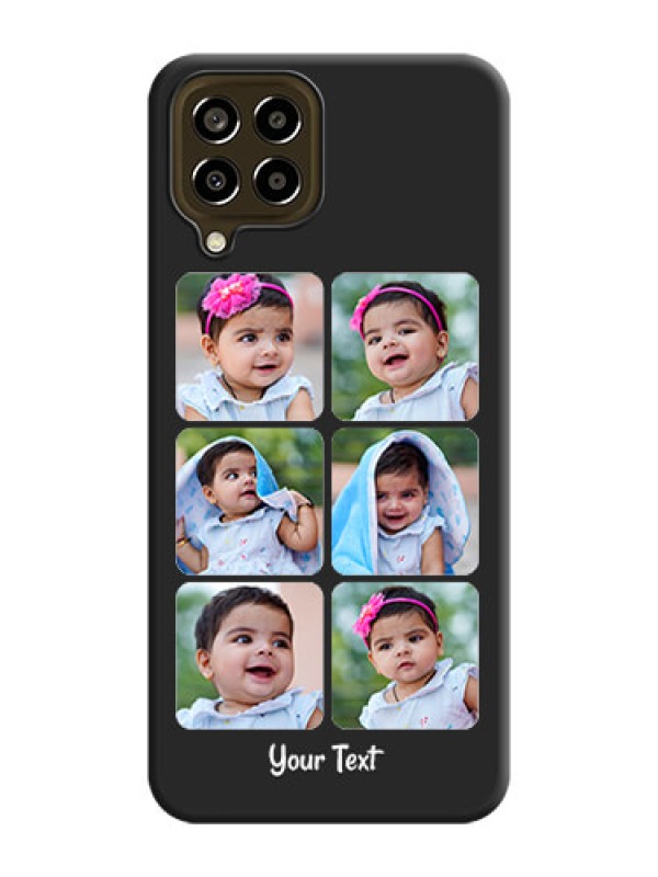 Custom Floral Art with 6 Image Holder on Photo on Space Black Soft Matte Mobile Case - Galaxy M33 5G