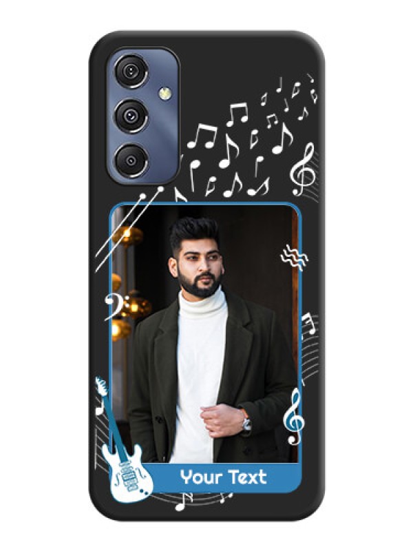Custom Musical Theme Design with Text - Photo on Space Black Soft Matte Mobile Case - Galaxy M34 5G