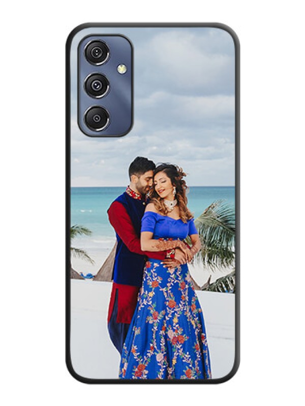Custom Full Single Pic Upload On Space Black Personalized Soft Matte Phone Covers - Galaxy M34 5G