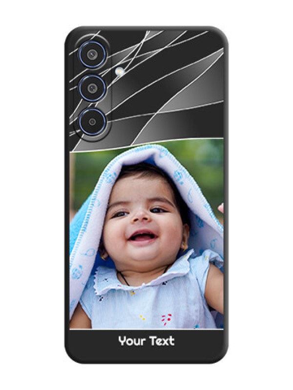 Custom Mixed Wave Lines on Photo On Space Black Custom Soft Matte Mobile Back Cover - Samsung Galaxy M35 5G