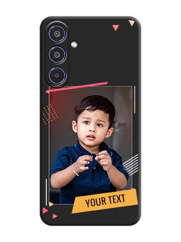 Custom Photo Frame with Triangle Small Dots on Photo On Space Black Custom Soft Matte Mobile Back Cover - Samsung Galaxy M35 5G