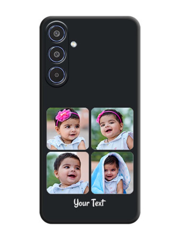 Custom Floral Art with 6 Image Holder on Photo On Space Black Custom Soft Matte Mobile Back Cover - Samsung Galaxy M35 5G