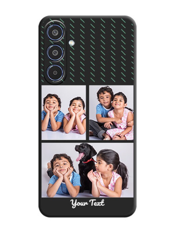 Custom Cross Dotted Pattern with 2 Image Holder On Space Black Custom Soft Matte Mobile Back Cover - Samsung Galaxy M35 5G