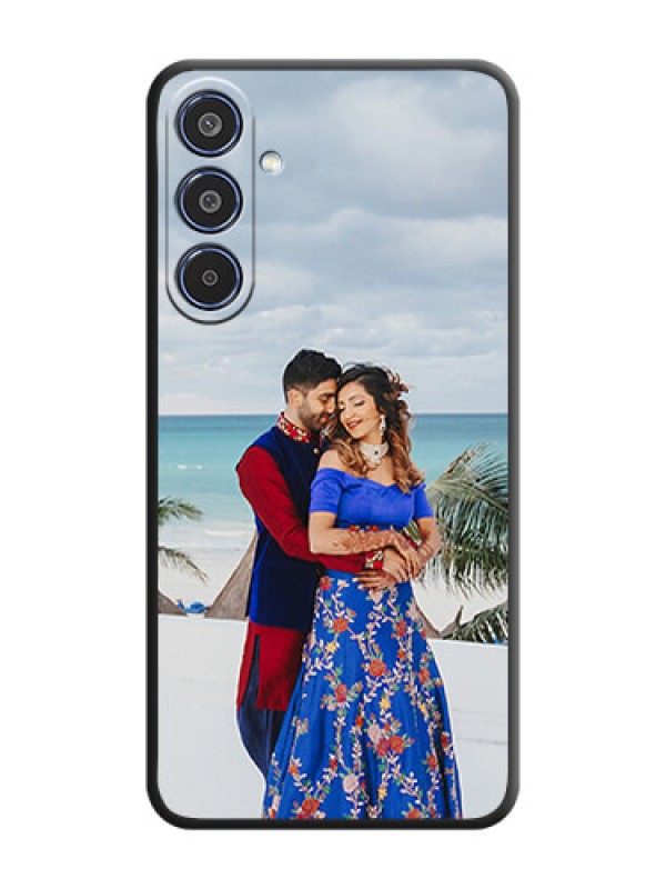 Custom Full Single Pic Upload On Space Black Custom Soft Matte Mobile Back Cover - Samsung Galaxy M35 5G