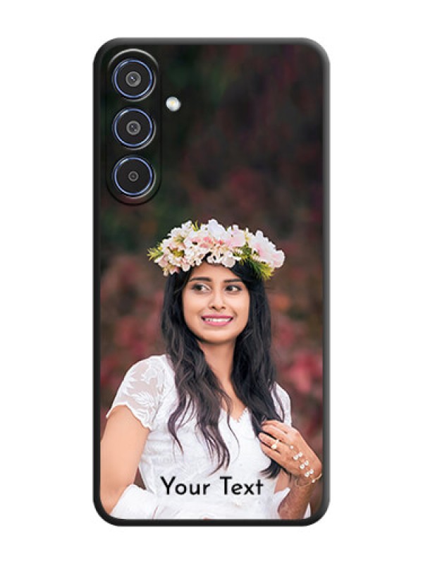 Custom Full Single Pic Upload With Text On Space Black Custom Soft Matte Mobile Back Cover - Samsung Galaxy M35 5G