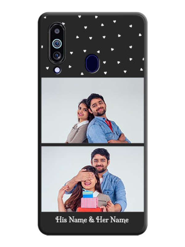 Custom Miniature Love Symbols with Name on Space Black Custom Soft Matte Back Cover - Galaxy M40