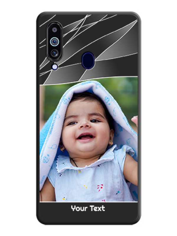 Custom Mixed Wave Lines on Photo on Space Black Soft Matte Mobile Cover - Galaxy M40