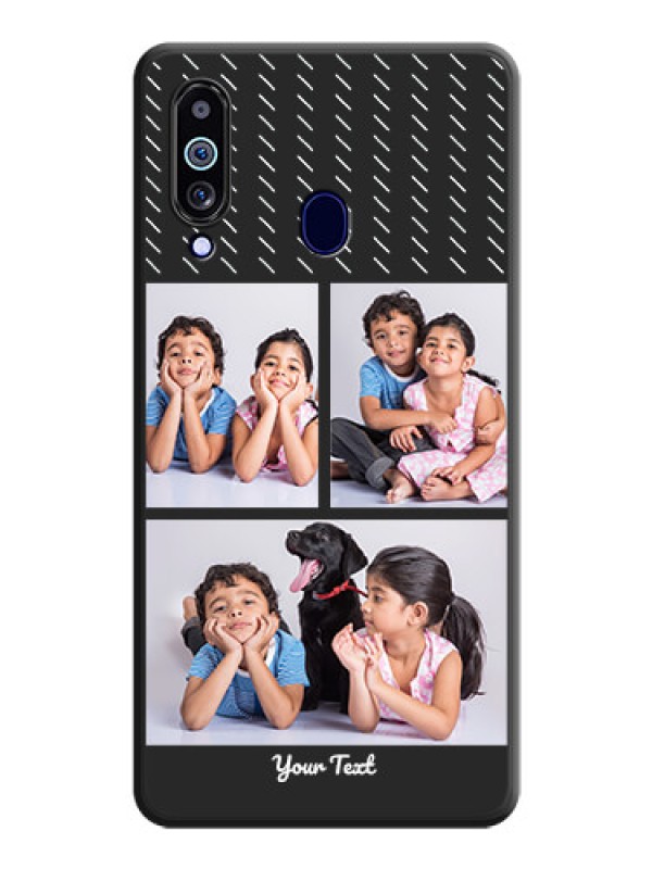 Custom Cross Dotted Pattern with 2 Image Holder  on Personalised Space Black Soft Matte Cases - Galaxy M40