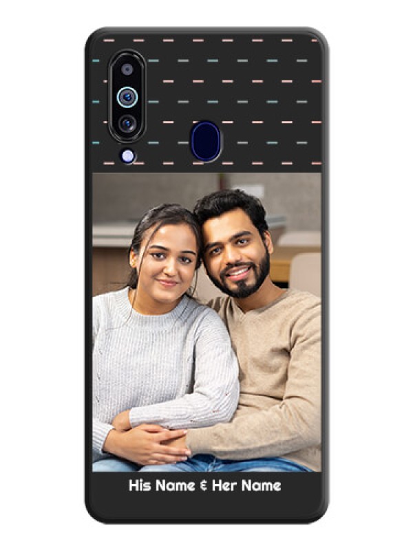 Custom Line Pattern Design with Text on Space Black Custom Soft Matte Phone Back Cover - Galaxy M40