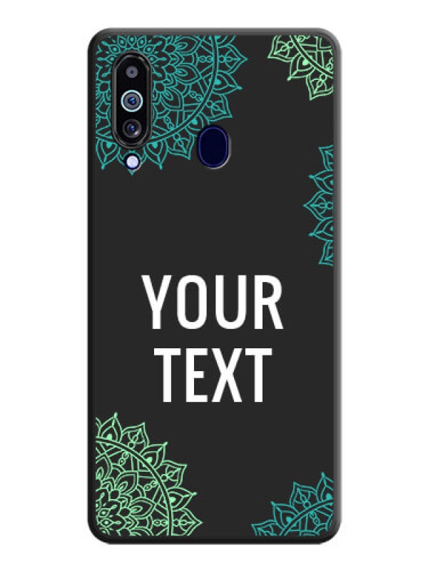 Custom Your Name with Floral Design on Space Black Custom Soft Matte Back Cover - Galaxy M40