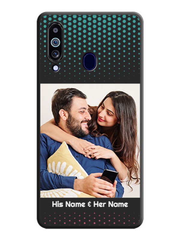 Custom Faded Dots with Grunge Photo Frame and Text on Space Black Custom Soft Matte Phone Cases - Galaxy M40