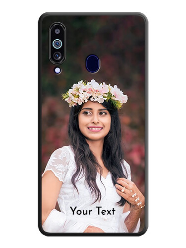 Custom Full Single Pic Upload With Text On Space Black Personalized Soft Matte Phone Covers -Samsung Galaxy M40