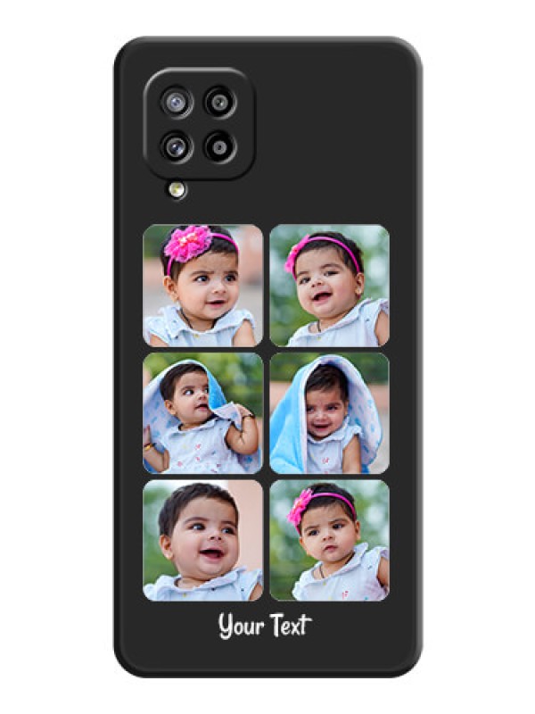 Custom Floral Art with 6 Image Holder on Photo on Space Black Soft Matte Mobile Case - Galaxy M42 5G